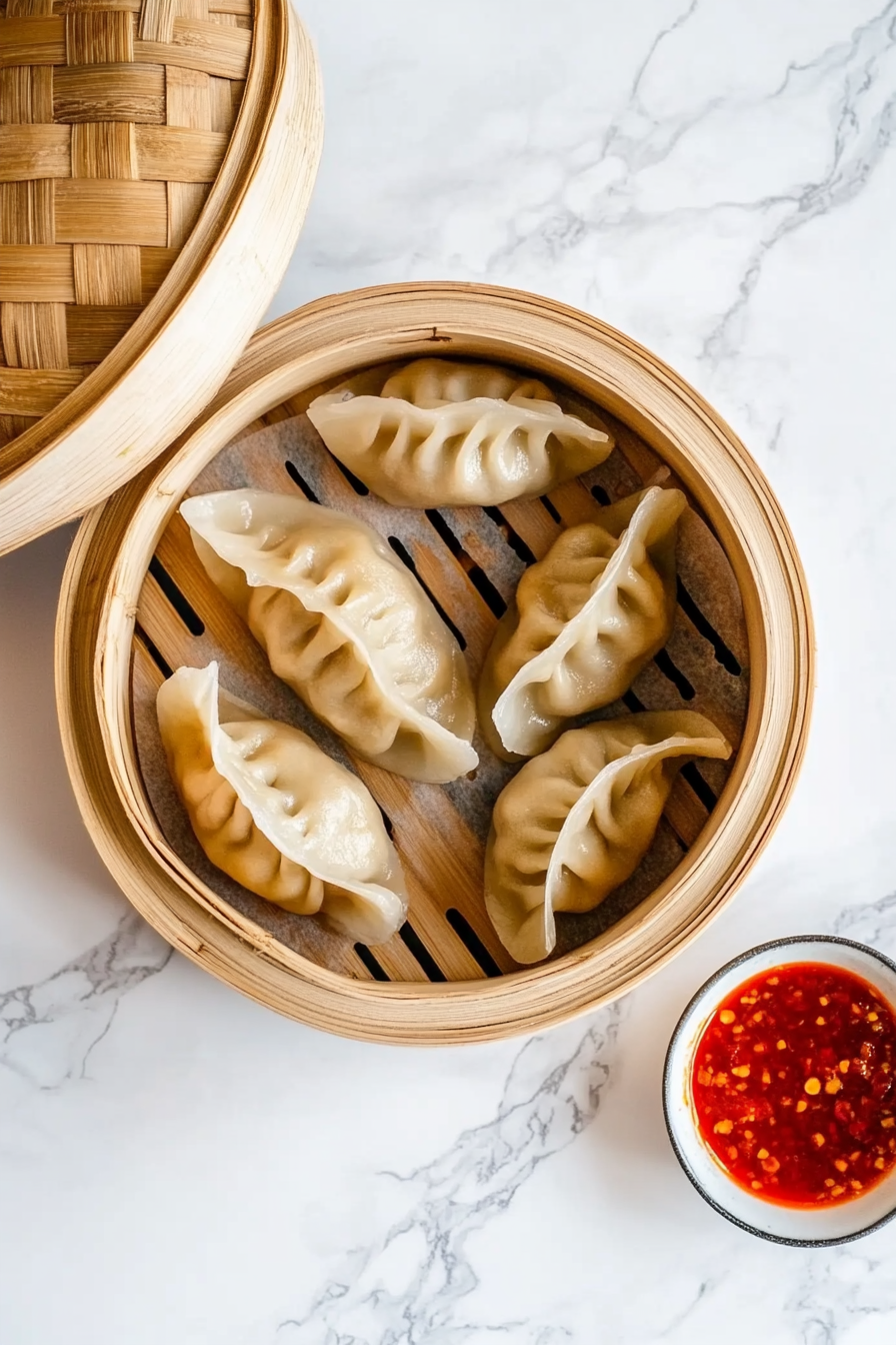 Steam momos for 12-15 minutes until the wrappers are translucent and filling is cooked through.