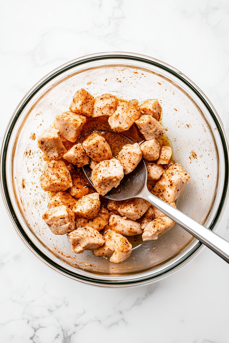 Toss with olive oil (or butter), salt, pepper, garlic powder, and smoked paprika.