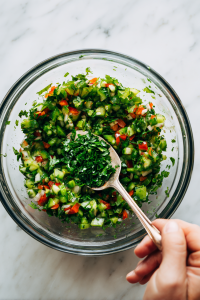 Toss everything gently until well mixed.