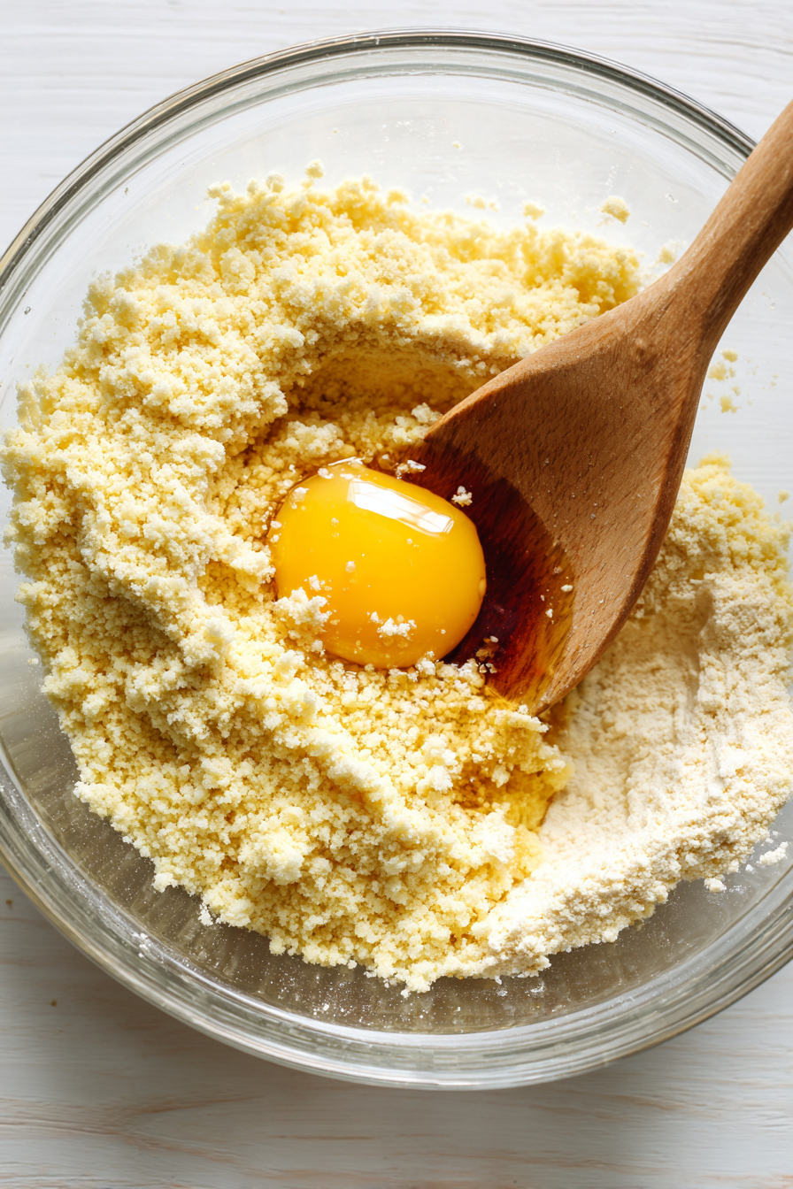 Add egg and vanilla; mix into a soft dough.