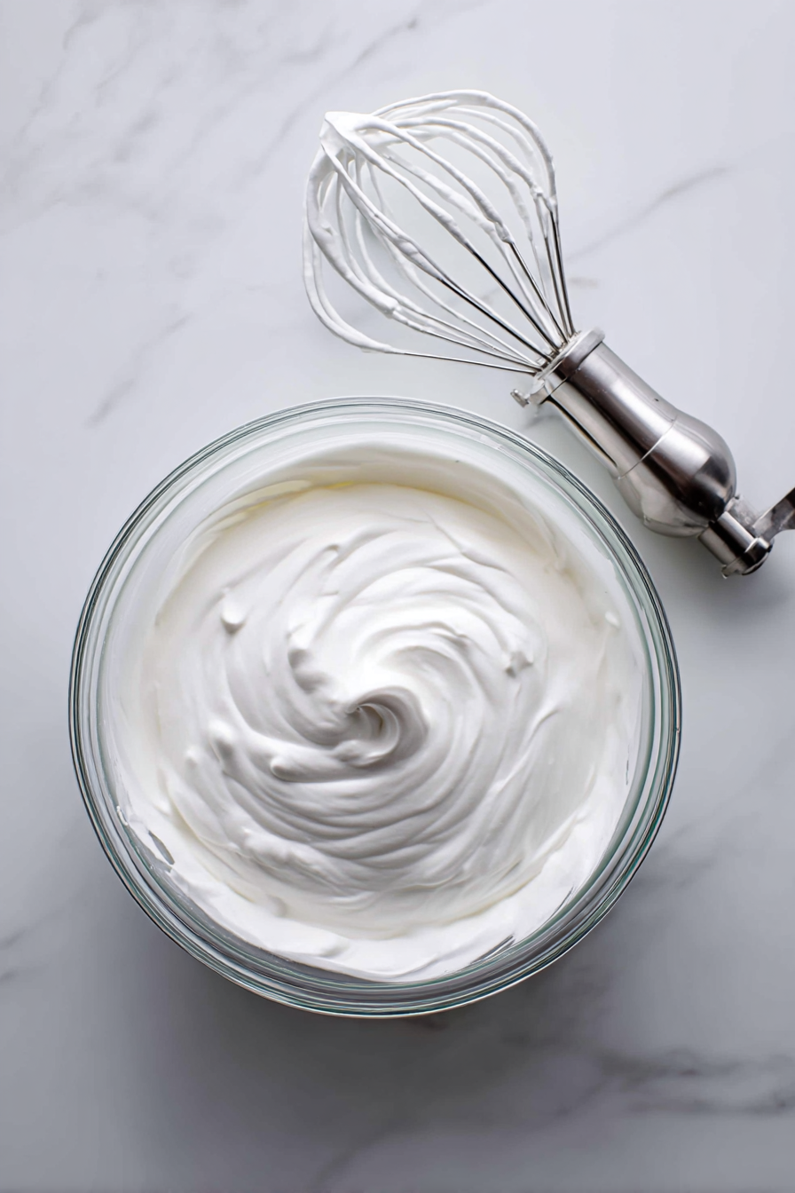 Add cream of tartar to egg whites and beat until stiff peaks form.