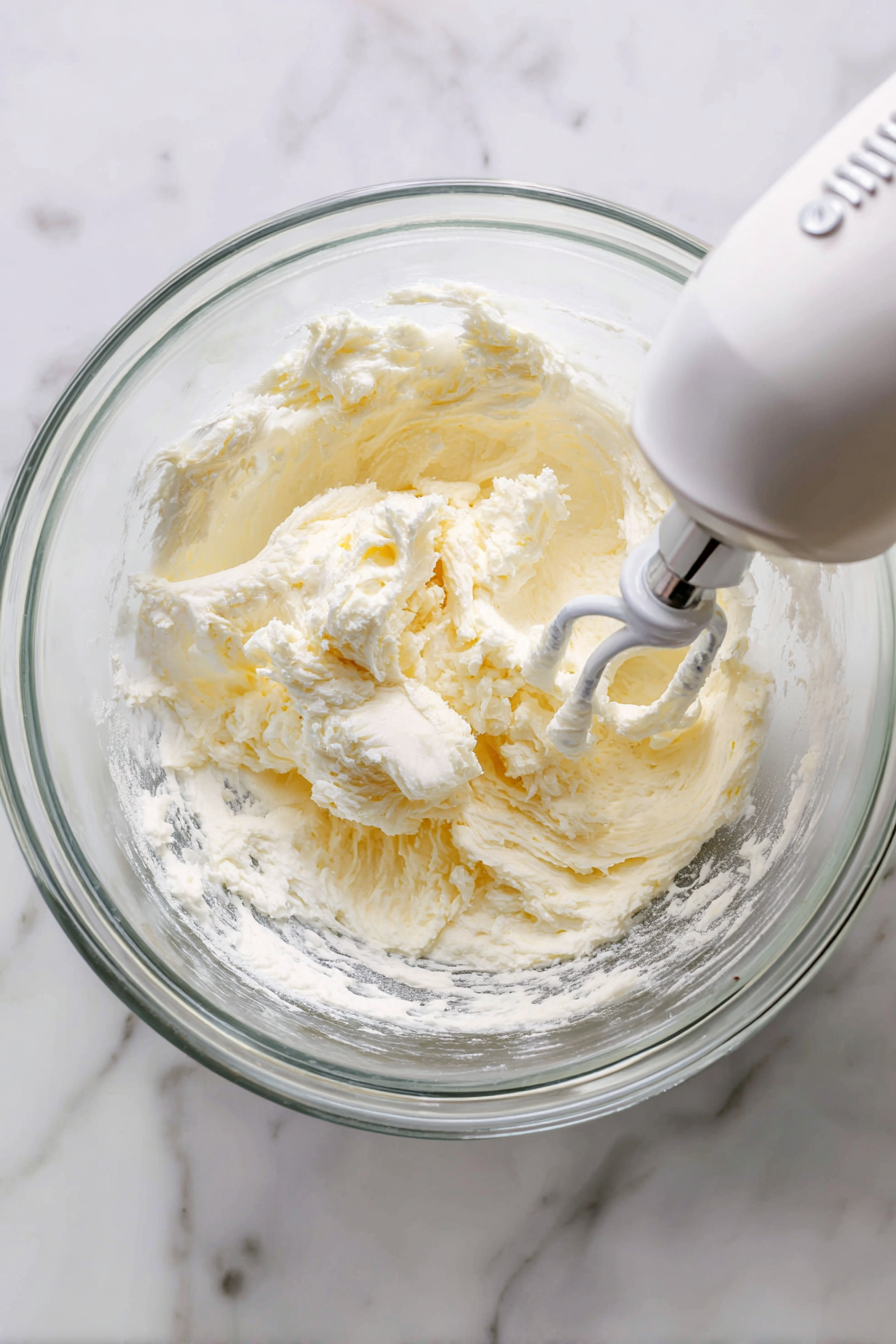 Cream butter and sugar, then add eggs one by one.