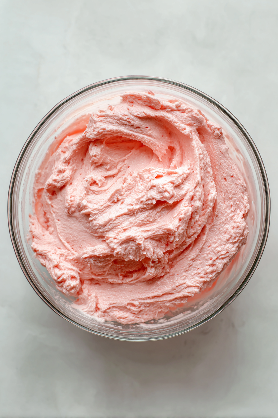 For frosting, beat butter until creamy. Gradually add powdered sugar, watermelon Kool-Aid mix, and red gel coloring.