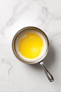 Stir in melted butter and milk.