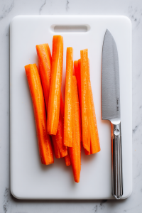 Peel and julienne the carrots; thinly slice the cucumbers and green onions.
