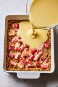 Pour custard mixture over the warm crust.