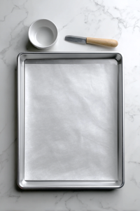 Preheat your oven to 425°F (220°C) and line your sheet pan if desired.
