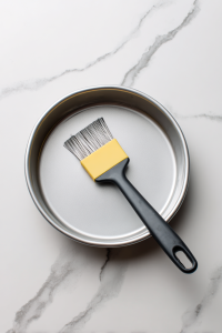 Preheat your oven to 350°F (175°C) and grease your cake pan.