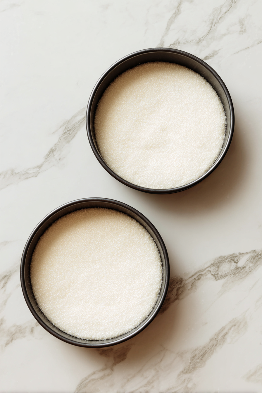 Preheat oven to 350°F (175°C) and spray cake pans with nonstick spray.