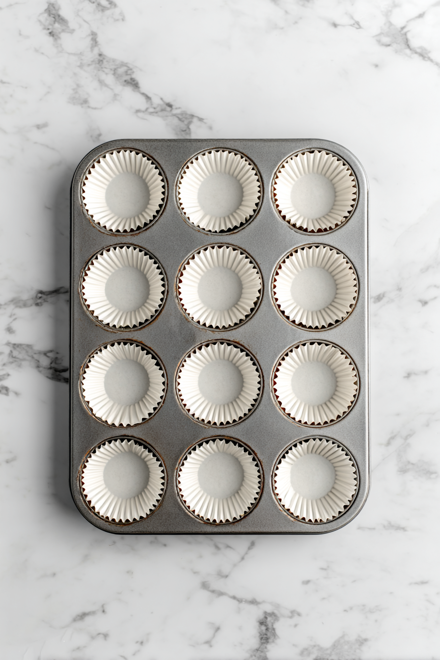 Preheat your oven to 350°F (175°C) and line a muffin tin with cupcake liners.