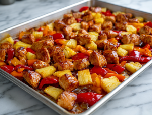 Delicious Sheet Pan Hawaiian Chicken Recipe!