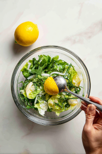 Squeeze in the juice of one small lemon.