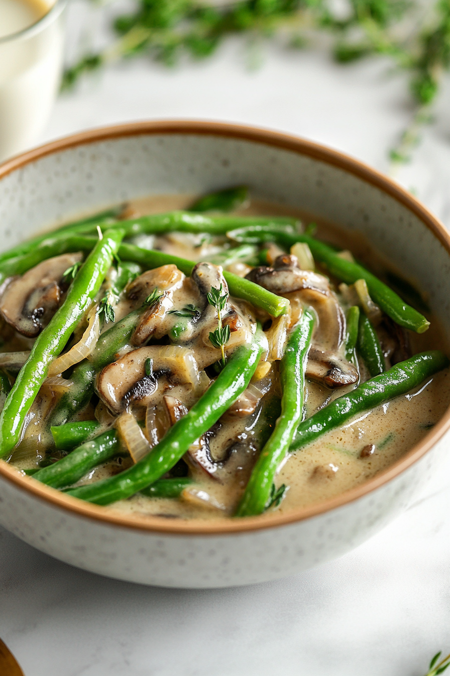 Add the cooked green beans