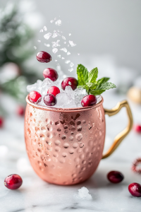 Garnish the drink with a handful of fresh cranberries