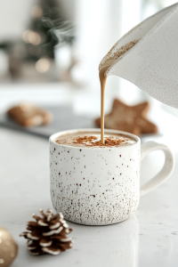 Pour the hot milk and spice mixture into your mug