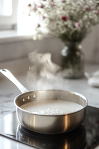 Pour the milk into a saucepan