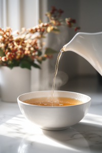 Stir in the brandy or bourbon