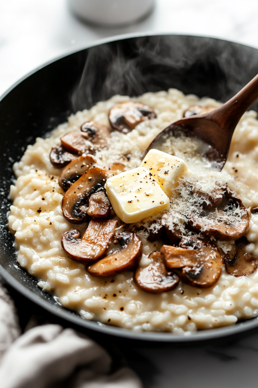 finish with butter and Parmesan