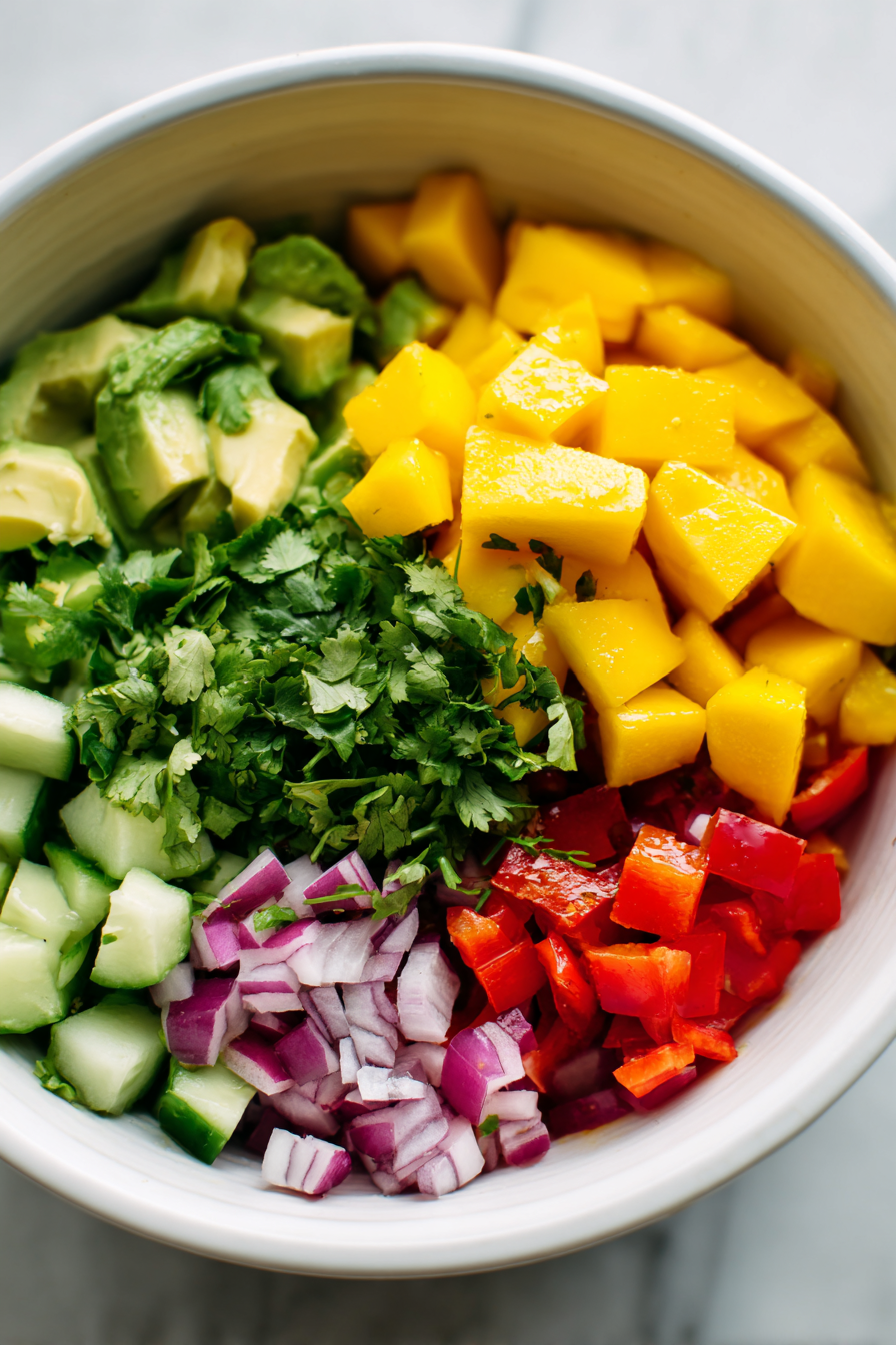 In a large mixing bowl, combine the ingredients