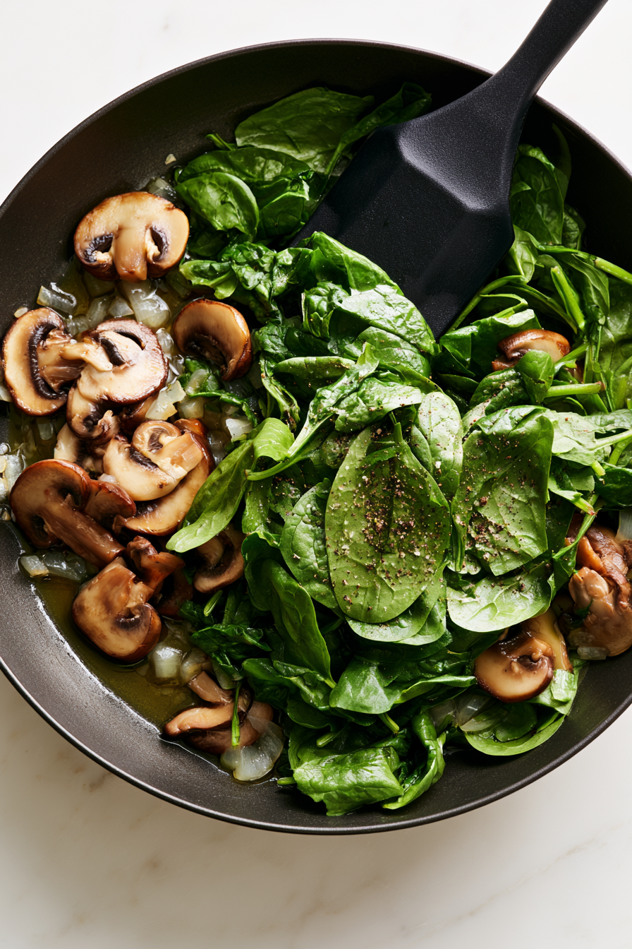 Spinach Mushroom Omelette Recipe