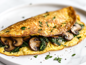 Spinach Mushroom Omelette Recipe