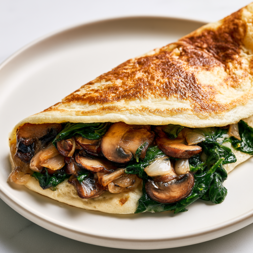 Spinach Mushroom Omelette Recipe