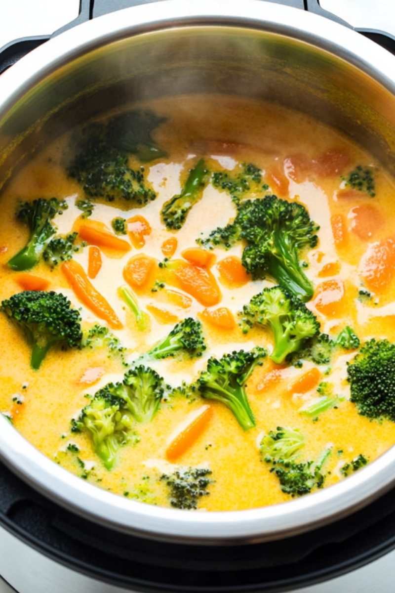 Instant Pot Broccoli Cheddar Soup Recipe